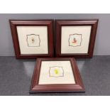 3 Disney limited edition pictures framed. Micky mouse, tweetie and Winnie the Pooh
