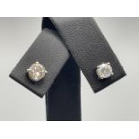 18ct white gold diamond solitaire studs 0.80cts