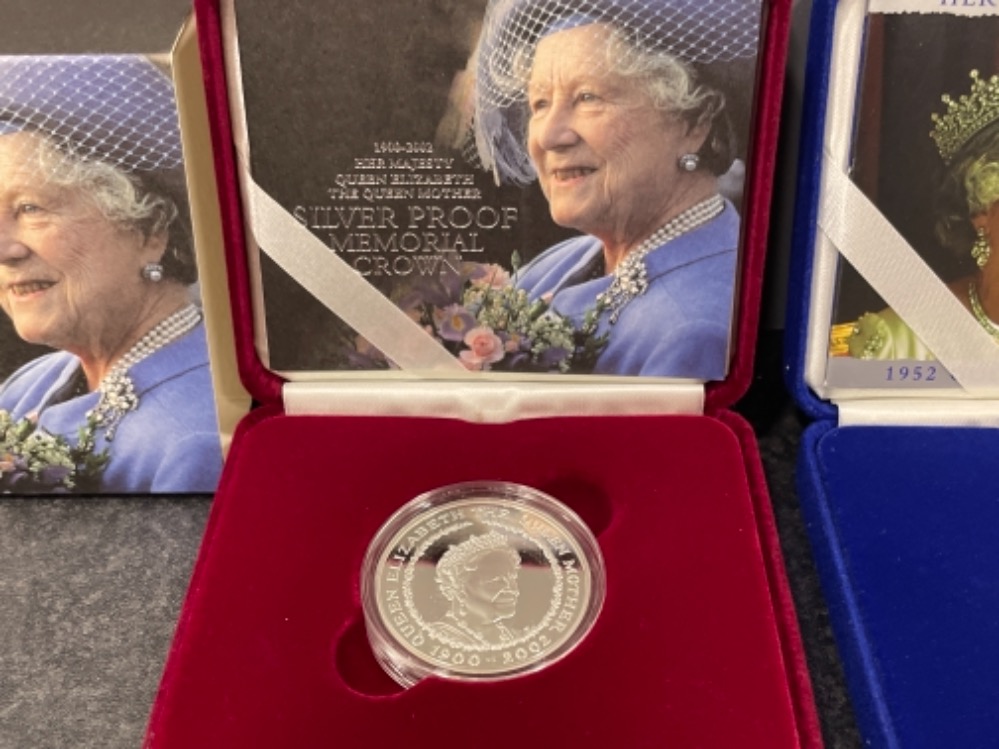 Royal mint Queen Elizabeth II 2002 golden jubilee crown proof silver coin in original box with COA - Image 3 of 3