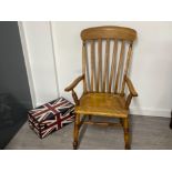 Victorian country kitchen chair in oak and beech stripped