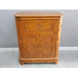 Malaysian wood hand carved cocktail cabinet 90x107cm