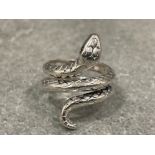 925 silver snake dress ring 5.77g size M
