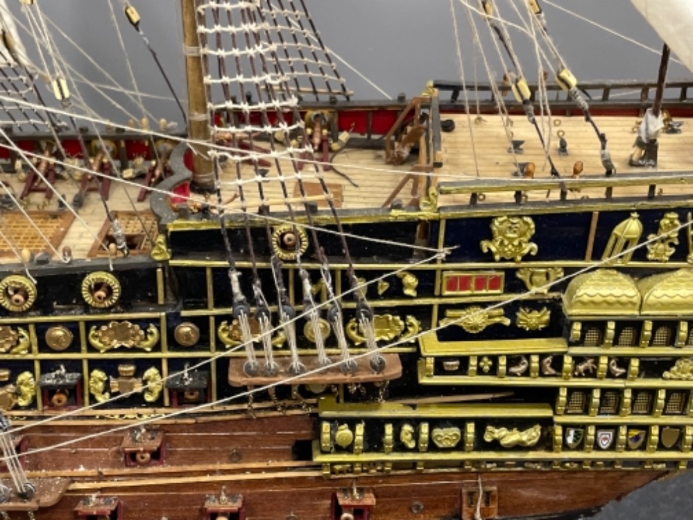 Stunning Sovereign of the Seas hand built from scratch model boat 110cm x 78cms - Bild 4 aus 8