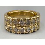 18ct gold diamond ring 1.5cts size M 11.9g