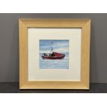 Stephen Elson “A Whitby coble WY819” 16cm x 16cms signed bottom right