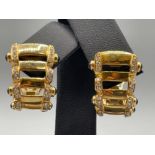18ct gold Patek Philippe diamond set ornate earrings set with thirty round brilliant cut diamonds