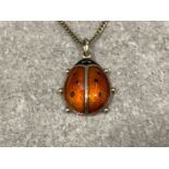 “RARE” David Andersen silver and enamel Ladybird pendant fully marked on reverse Vintage 1950s