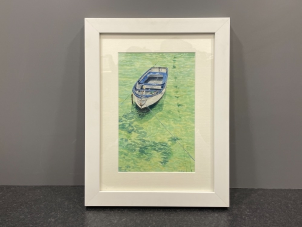 Stephen Elson “Rowing boat” watercolour 27cm x 17.5cms signed bottom right