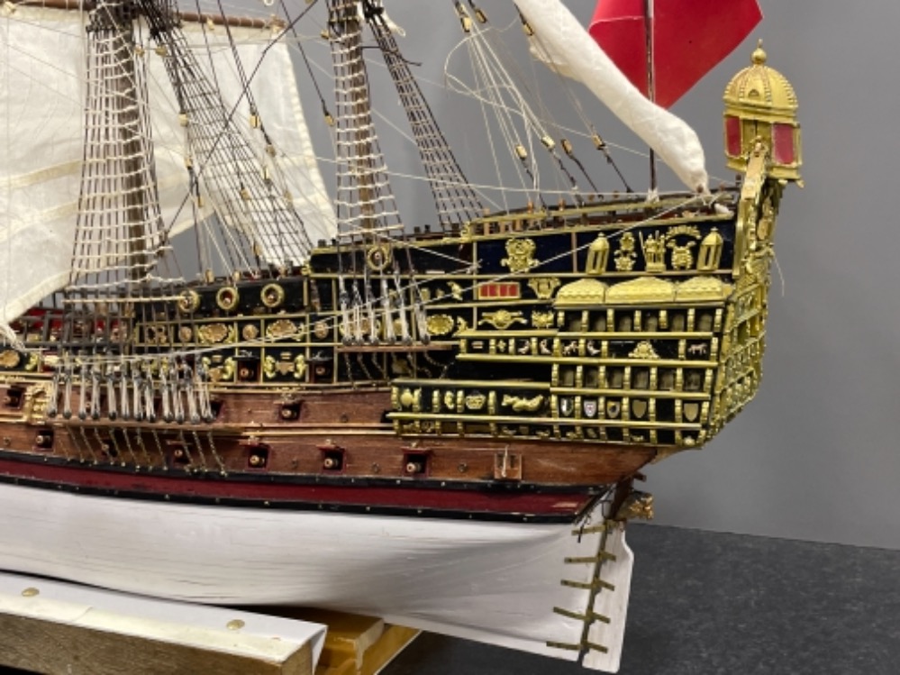 Stunning Sovereign of the Seas hand built from scratch model boat 110cm x 78cms