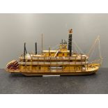 Hand built model of a river paddle steamer “King of the Mississippi” lovely condition with good