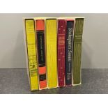 6 folio society books including Saki short stories and Shakespeare sonnets all in original sleeves