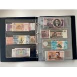 Collectors range album of uncirculated banknotes from around the world, 10 pages to include Asian,