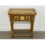 Single drawer oak hall table
