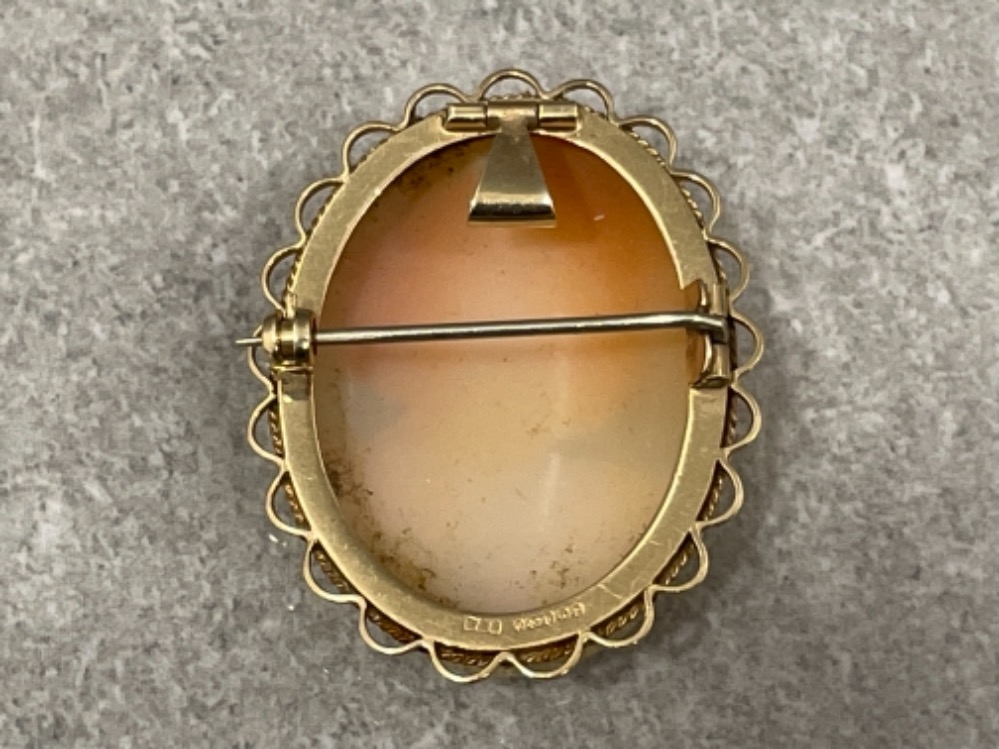 9ct gold cameo brooch/pendant 8.9g - Image 3 of 3