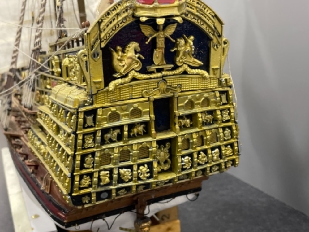 Stunning Sovereign of the Seas hand built from scratch model boat 110cm x 78cms - Bild 5 aus 8