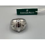 Stunning Audemars Piguet 18ct white gold diamond set ring comprising of twenty six round brilliant