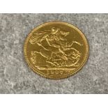 22ct gold 1907 full sovereign coin