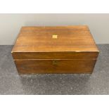 Victorian period walnut writing box (lockable with key) 40cm x 24cm x 16cms
