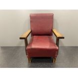 Small childs red arm chair