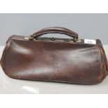 Genuine Italian leather Gladstone bag