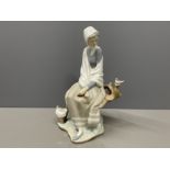 Lladro 4576 shepherdess watching bird