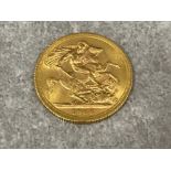 22ct gold 1965 full sovereign coin