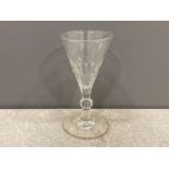 Early 19th century mould blown flared drinking glass the bowl with optics segmented and running over