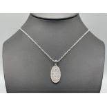 Silver and CZ pendant and chain