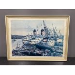 Richard Hobson (1945-2004) “Tyne dry dock” limited edition print No23 signed in pencil bottom