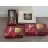 Boxed items chantilly champagne flutes and water goblets etc
