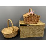 3 wicker baskets