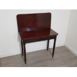 Victorian mahogany turn over top table 92x44cm