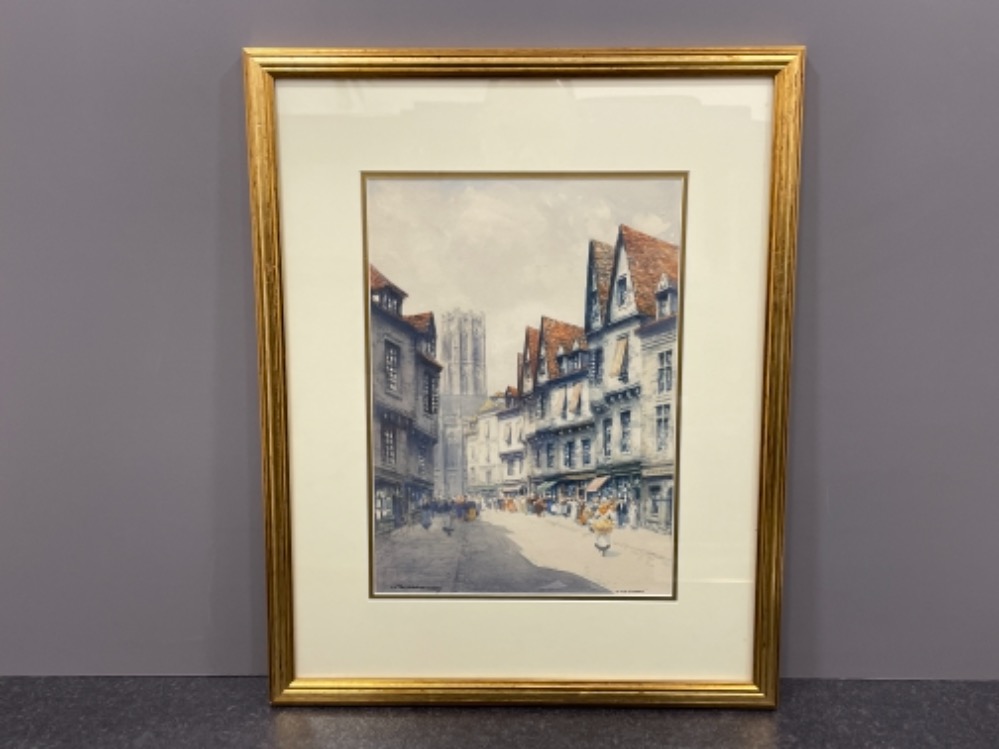 Victor noble Rainbird (1887-1936) “in old Evreux” watercolour signed and titled 35cm x 25cms