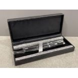 New pen set black ball point and fountain pen in original case