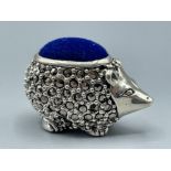Silver and marcasite hedgehog pincushion