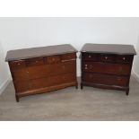 Stag mahogany gentlemans chest of drawers . W 815 mm D 465 mm H 710 mm plus one other w 1060 mm D