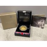 Coins UK 2013 Queens coronation £5 silver proof with gold plating complete in original case and