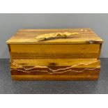 Beautiful handmade wooden chest 64cm x 34cm x 33cms