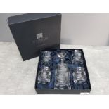 Gleneagles of Edinburgh crystal 5 piece set includes 4 whisky tumblers and glass decanter with