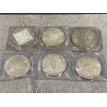 Coins Austria x6 different 100 silver schillings from 1975 and 1976