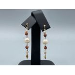 Pair of gold and pearl drop earrings