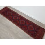 Fringed Handmade Afghan Mashwani Runner Rug, 242x58cm