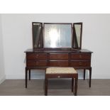 Stag dressing table with 6 drawers and stool width 1300 mm Depth 465 mm height 725 mm