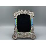 Good silver and enamel art nouveau style easel back picture frame