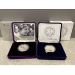 2 x royal mint silver proof crowns 2006 queens 80th birthday and 2003 coronation jubilee both in