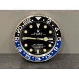 Wall clock In the style of Rolex GMT II
