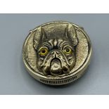 18ct gold plated vesta with embossed image of french bulldog