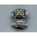 Sterling silver retriever dog brooch/pendant “waiting for a walk” 13.4g