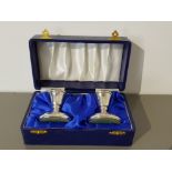 Pair of hallmarked Birmingham silver candle holders with original case dated 1987 . Weight 116.7 g