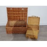 Large picnic baskets together with two suitcase style picnic baskets